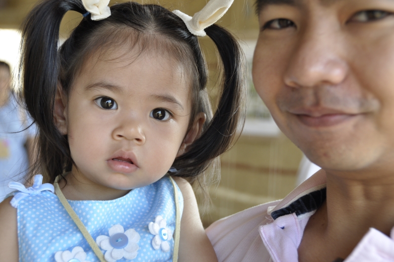 Parent and daughter at Panyaden School, Chiang Mai