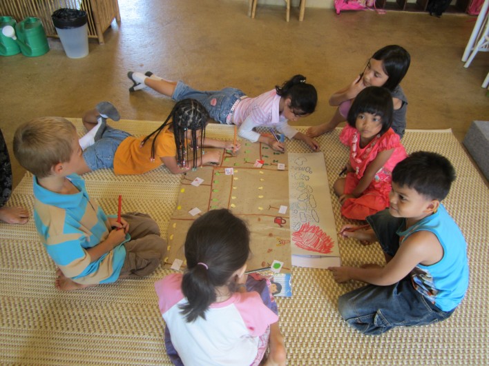 Mix of children at Panyaden School, bilingual school in Chiang Mai