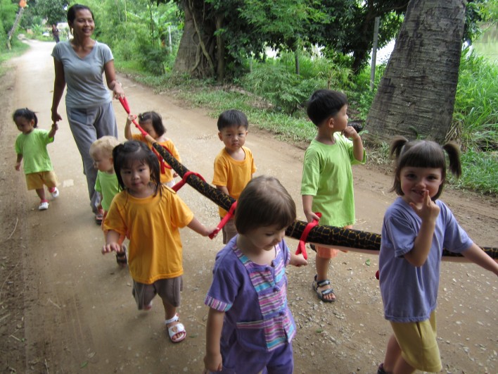 Off we go! Students of Panyaden School on a nature walk