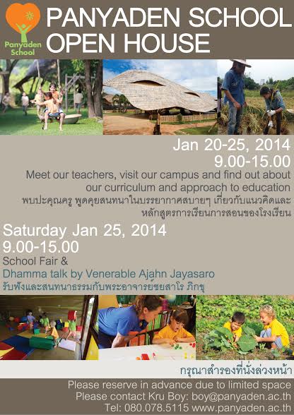 Panyaden School Open House 2014 poster