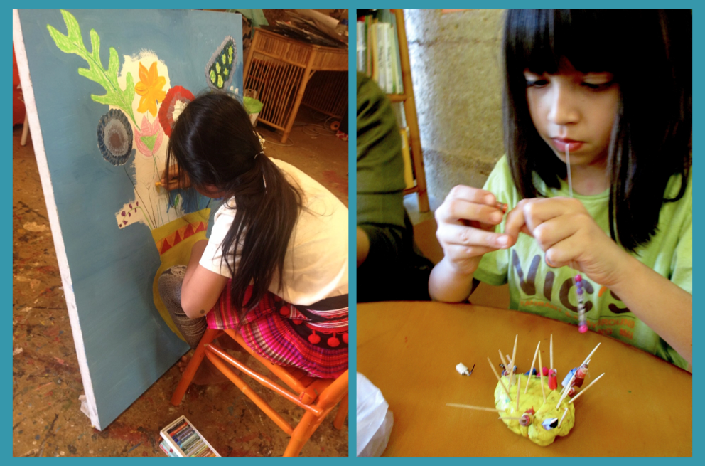Prathom students working on their self-directed projects, Panyaden School