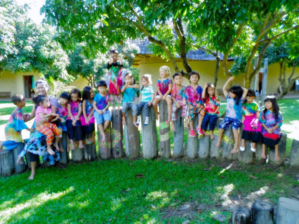 Panyaden School Kindergarten 2 class with their colourful T-shirts