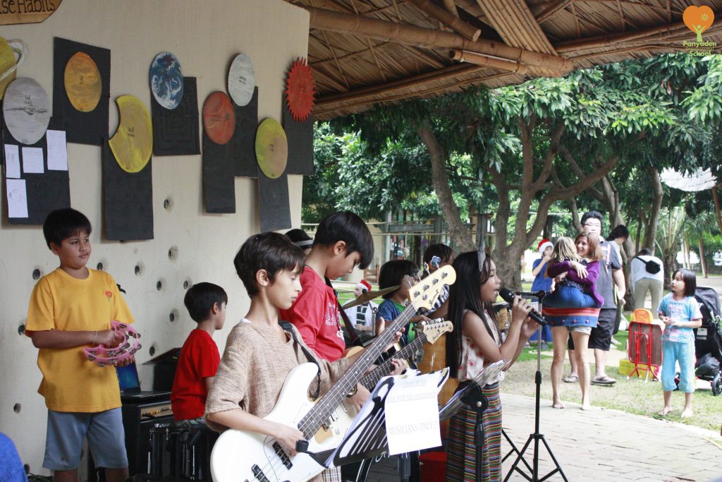 Panyaden student school band playing at the school's Giving Week flea market