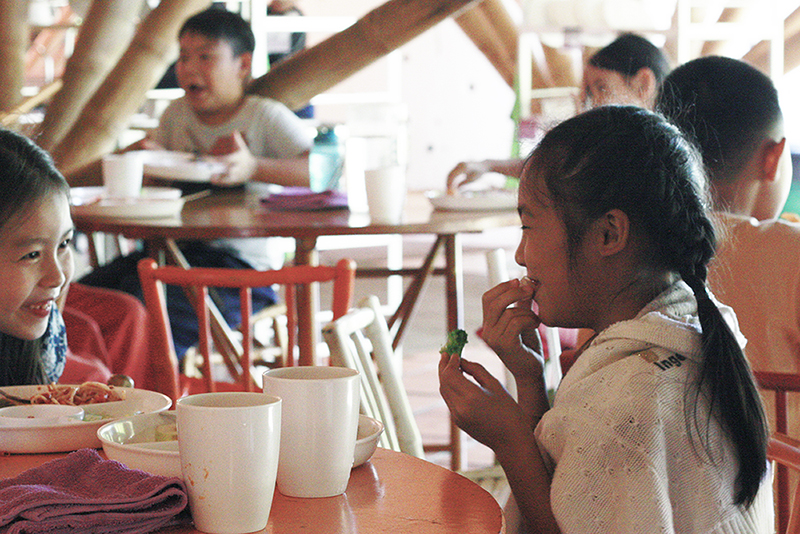 Panyaden students enjoy a healthy meal at school