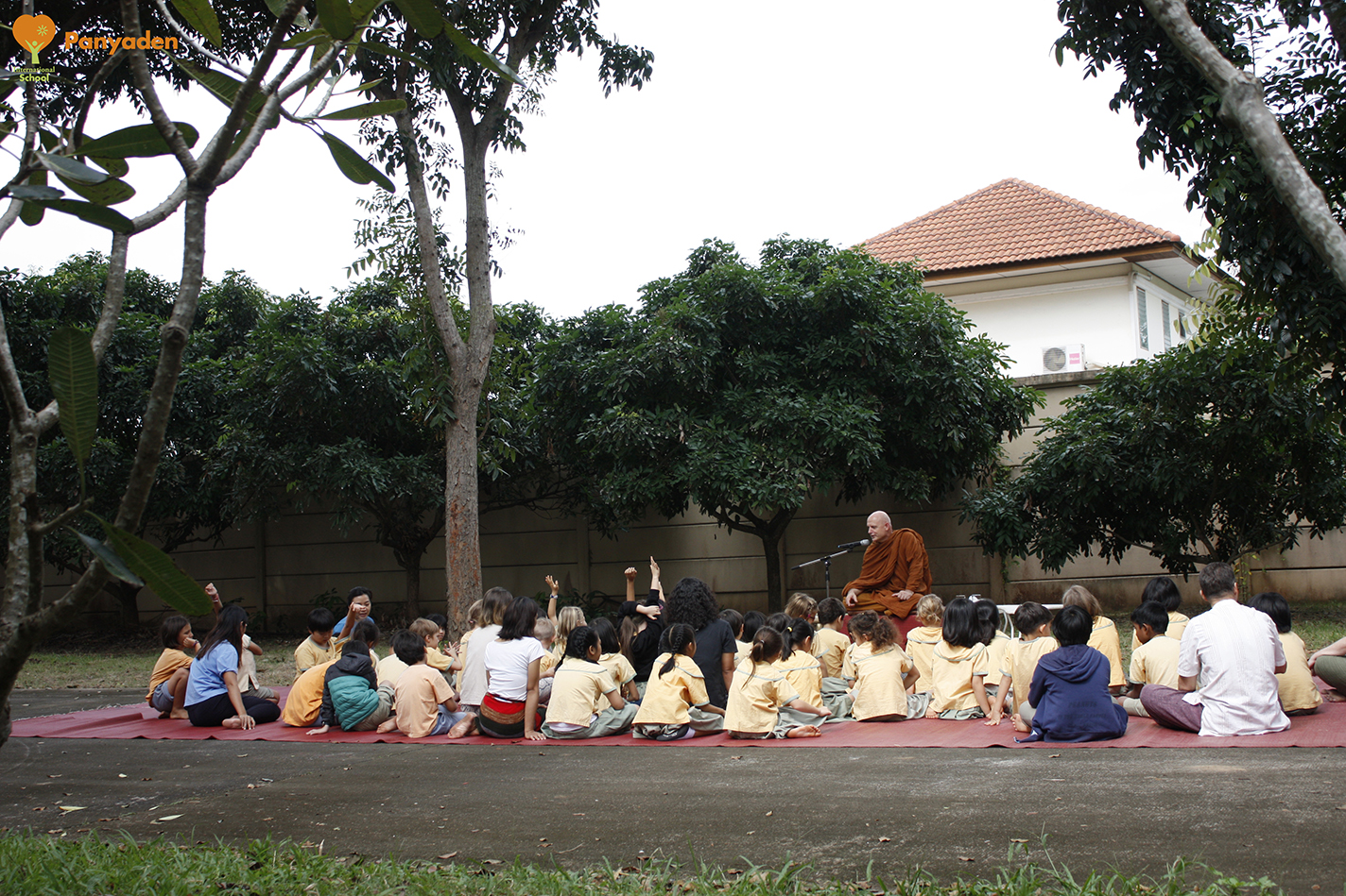 Ven. Ajahn Jayasaro with students at Panyaden