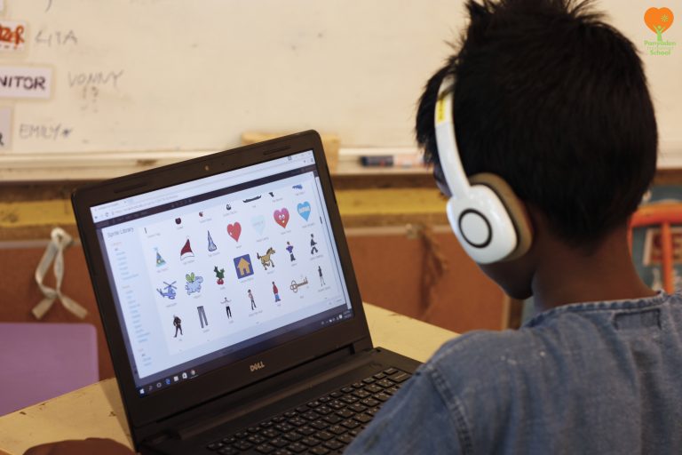 Panyaden student on computer at school